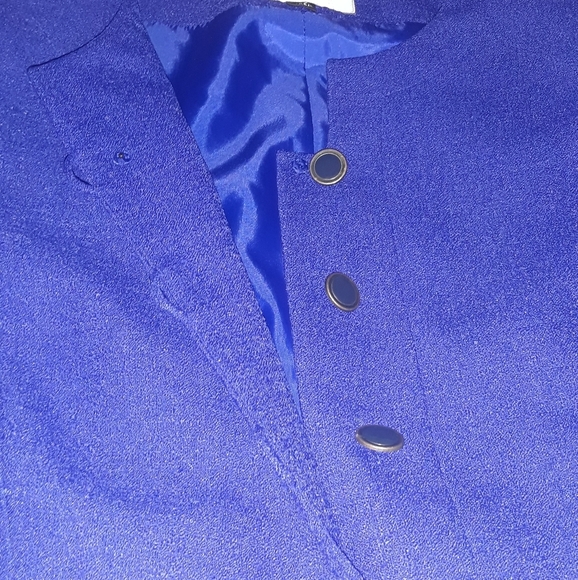 Le Suit (Size 10P) Blue (Vintage Style) Short Sleeve Blazer - Picture 4 of 7